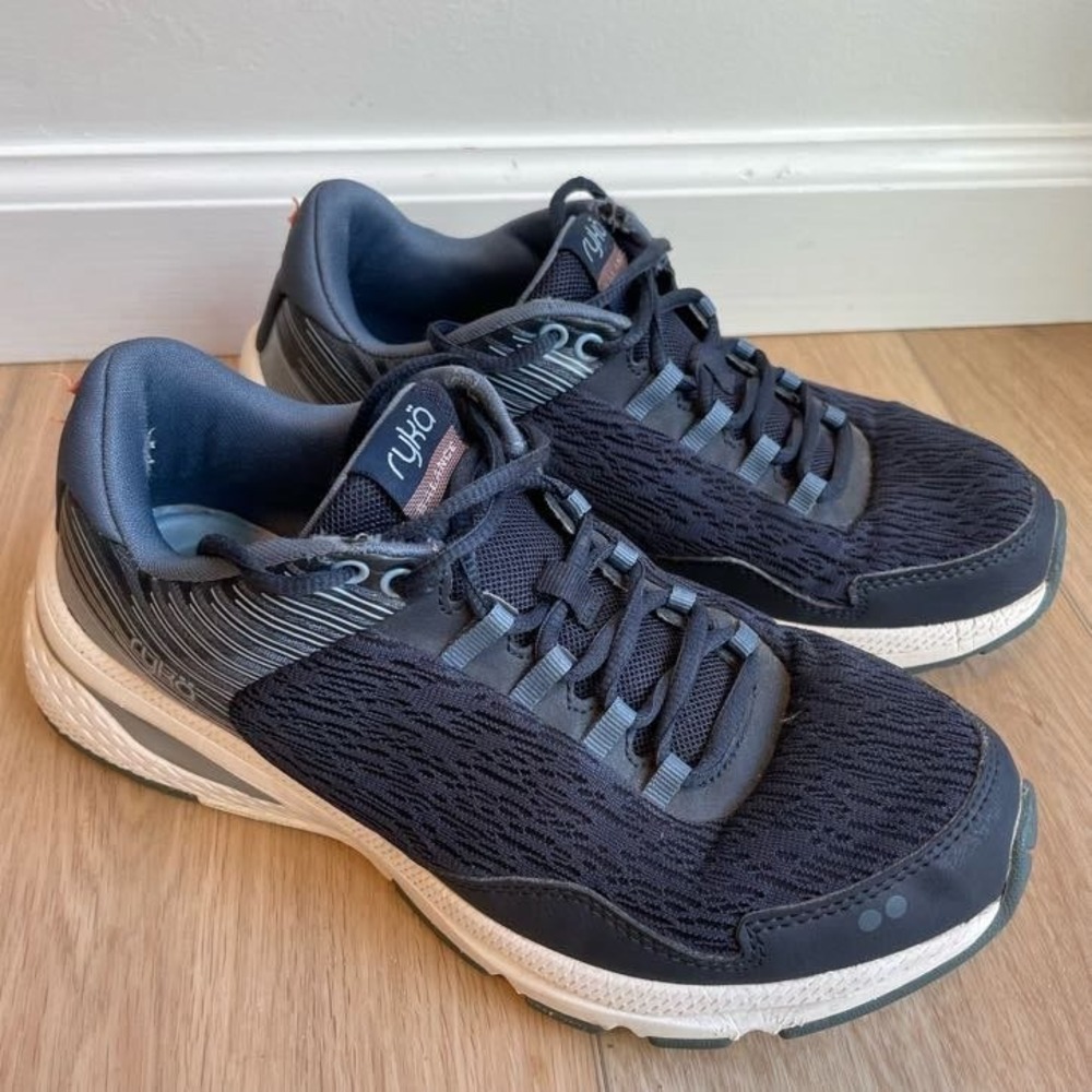 Ryka Balance‎ Womens 8W Navy Blue Grey Walking Shoes Sneakers
